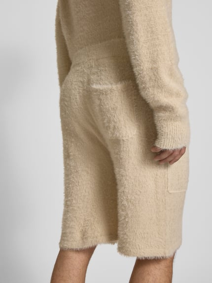 PEGADOR Regular Fit Strickshorts mit Strukturmuster Modell 'Tropan' Beige 3