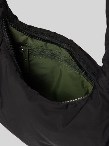 Lefrik Handtas met knoopdetails, model 'BIWA' Zwart - 5