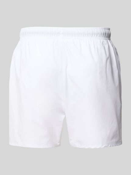 Emporio Armani Straight Fit Badeshorts mit Logo-Detail Weiss 3