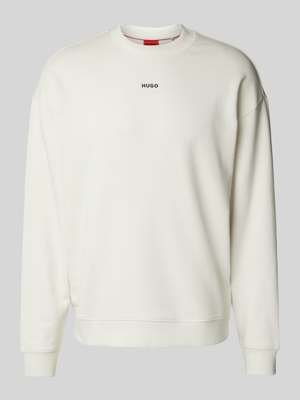 HUGO Oversized Sweatshirt mit Label-Print Modell 'Dapocrew' Offwhite 2