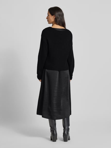 ROBE LÉGÈRE Midi-jurk in dubbele-laagjeslook Zwart - 5