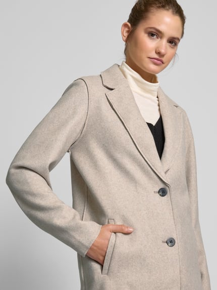 ONLY Regular Fit Mantel mit Reverskragen Modell 'CARRIE' Ecru Melange 3