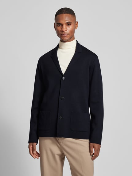 MAERZ Muenchen Strickjacke mit Reverskragen Marine 4