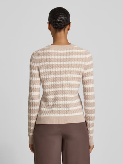 Christian Berg Woman Strickpullover aus Kaschmir mit Rundhalsausschnitt Beige 5