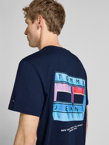 Tommy Jeans Regular Fit T-Shirt aus reiner Baumwolle Marine 3