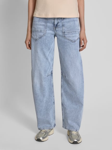 ETIQUETT ESSENTIALS Wide Leg Jeans mit aufgesetzten Taschen Modell 'Darly' Jeansblau 4