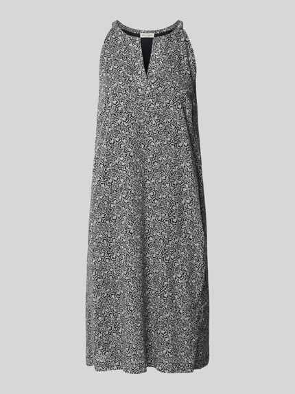 Produktfoto, Loose Fit Freizeitkleid aus reiner Baumwolle von Marc O'Polo, schwarz-weiß gemustert, lockere A-Linie, Damen Freizeitkleid.