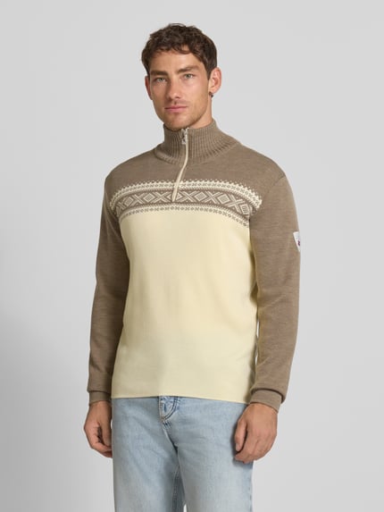 Dale of Norway Wollpullover mit Troyer-Kragen Modell 'Dalestolen' Sand 4
