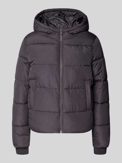 PIECES Regular Fit Steppjacke mit Kapuze Modell 'BEE NEW' Metallic Braun 2
