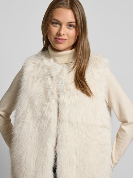 VILA Gilet van imitatiebont, model 'REMY' Offwhite - 3