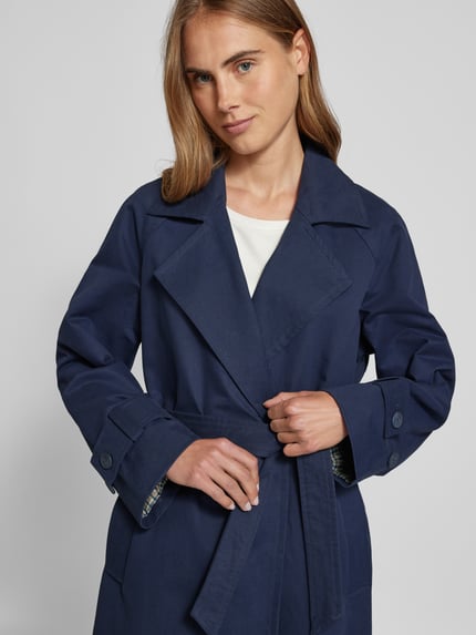 VERO MODA Outdoor Trencz z wiązanym paskiem model ‘BLOG’ Granatowy 3