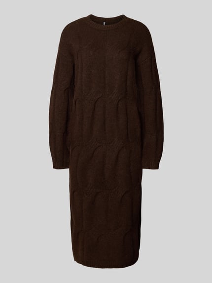 PIECES Strickkleid mit Woll-Anteil Modell 'JENNA' Dunkelbraun 2