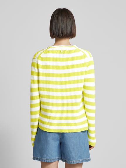 LIEBLINGSSTÜCK Strickjacke mit Streifenmuster Modell 'Kalimba' Neon Gelb 5