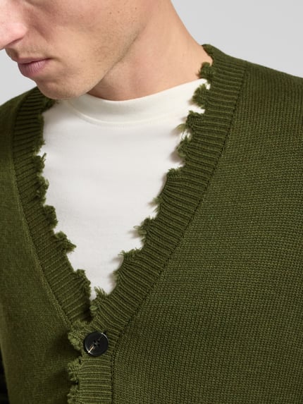 Don´t Waste Culture Strickjacke mit Knopfleiste Khaki 3