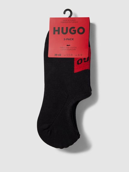 HUGO Sneakersocken im 3er-Pack Modell 'LABEL' Black 3