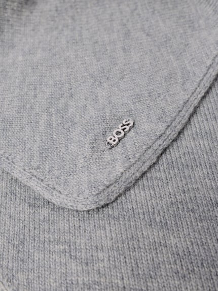 BOSS Schal mit metallischem Logo-Detail Modell 'Lancetta_scarf' Mittelgrau 2