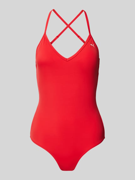 PUMA Badpak met V-hals. Rood - 1