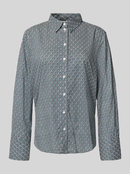 Tom Tailor Regular fit overhemdblouse van katoenmix Petrol - 2