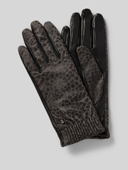 Roeckl Regular fit handschoenen van echt leder, model 'Serengeti' Middengrijs - 1