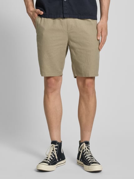 ONLY & SONS Korte broek van een mix van katoen en linnen, model 'LINUS' Taupe - 4