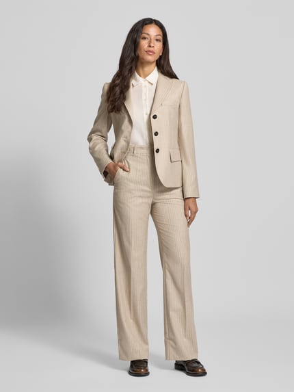 Max Mara Studio Żakiet o kroju regular fit z mieszanki żywej wełny model „PANINO” Beżowy 1