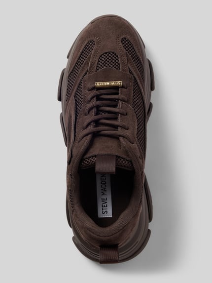 Produktfoto, Sneaker mit Label-Detail Modell 'Possession' von Steve Madden in bruin met geprofileerde zool, vetersluiting, maat 40 hakhoogte 6 cm, Schachthoogte 6 cm, Schachtbreedte 8 cm