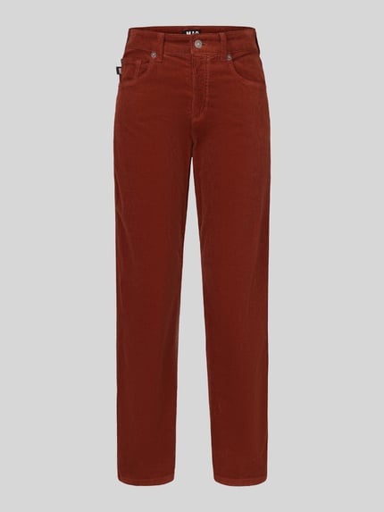 MAC Regular Fit Cordhose mit Bundfalte Modell 'Gina Straight' Terra 2