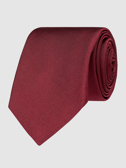 Blick Stropdas van zijde in effen design (7 cm) Bordeaux - 1