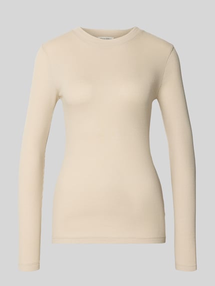Marc O'Polo Slim Fit Langarmshirt aus Baumwoll-Mix Beige 2