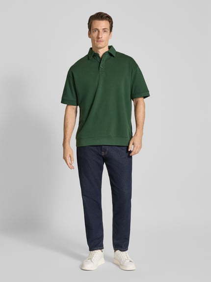 Lindbergh Koszulka polo o kroju oversized z kołnierzykiem polo i detalem z logo Zielony 1