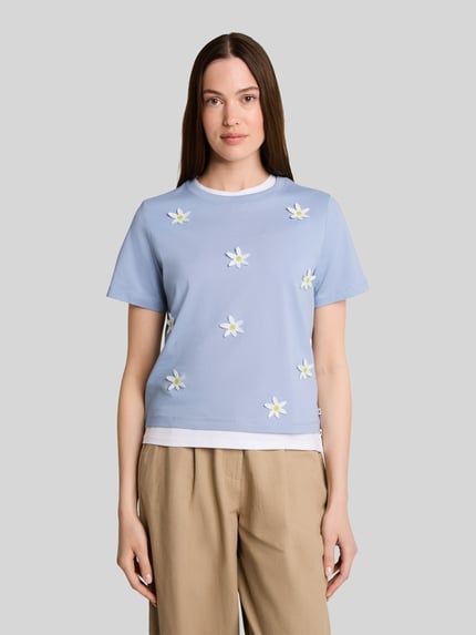 Tom Tailor Denim t-shirt o kroju regular fit z czystej bawełny Błękitny melanż 4