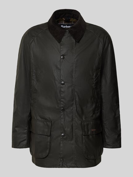 Produktfoto, Original Wachsjacke von Barbour woskowana powierzchnia z ociepleniem, klasyczny sztruksowy kołnierz, nakładane kieszenie z zatrzaskiem
