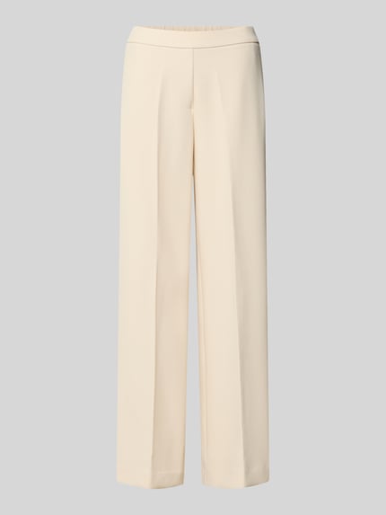 Produktfoto, Wide Fit Stoffhose mit Viskose-Anteil Modell 'Charlie' von Someday in Creme, Elastischer-Material-Mix mit Bügelfalten