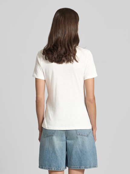 Tommy Hilfiger Regular fit T-shirt van puur katoen Ecru - 5