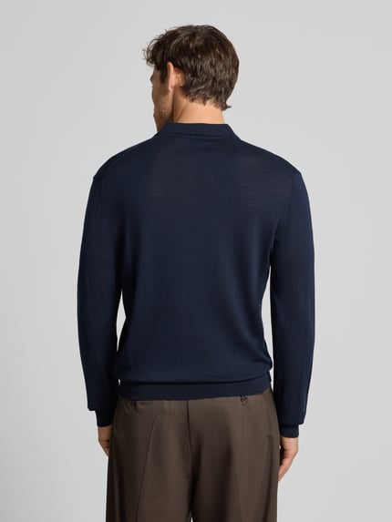Manuel Ritz Regular Fit Poloshirt aus Schurwolle Marine 5