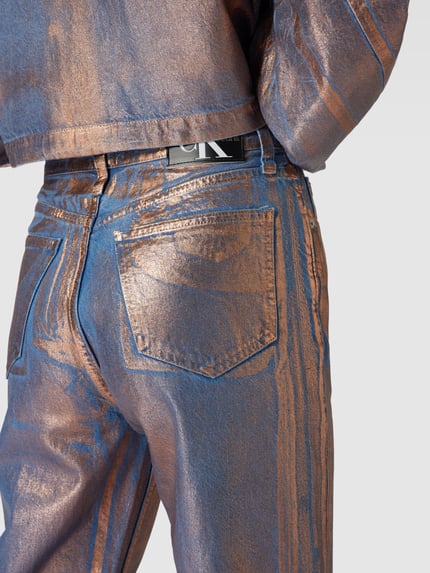 Calvin Klein Jeans Straight Leg Jeans in schimmerndem Design Jeansblau 3