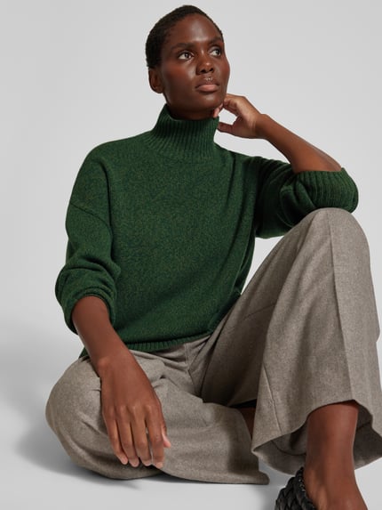 Victoria Beckham Sweter ze stójką Ciemnozielony 3