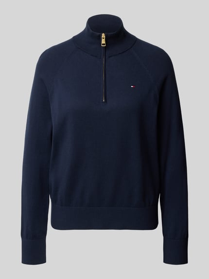 Tommy Hilfiger Regular Fit Pullover mit halblangem Reißverschluss Marine 2