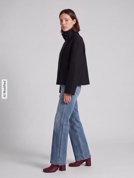 PIECES Regular fit blouson met opstaande kraag model 'GNES' Zwart - 1