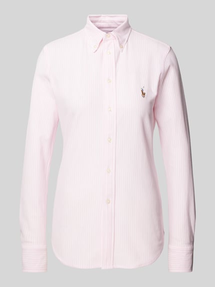 Polo Ralph Lauren Bluzka koszulowa z wyhaftowanym logo model ‘HEIDI’ Mocnoróżowy 2