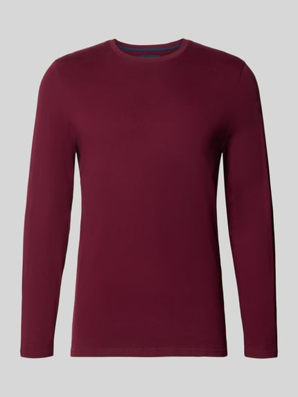 Christian Berg Men Slim Fit Longsleeve aus reiner Baumwolle Pflaume 1