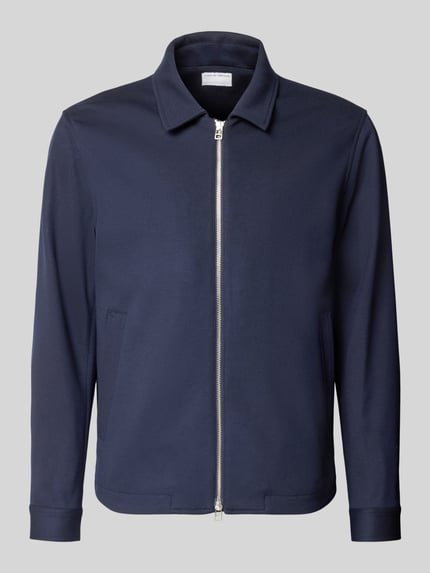 Productfoto, Blouson met tweewegritssluiting model 'BARNABY' van Tiger Of Sweden, viscosemix, straight fit, kentkraag, blauw, gladde textuur