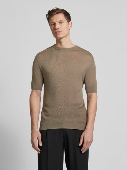 Emporio Armani T-Shirt mit Woll-Anteil Taupe 4