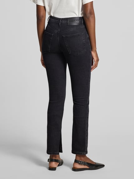 HUGO Jeansy o kroju slim fit z mieszanki bawełny model ‘GRITRIA_1’ Antracytowy 5
