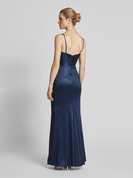 Mascara Abendkleid mit Ziersteinbesatz Dunkelblau 5