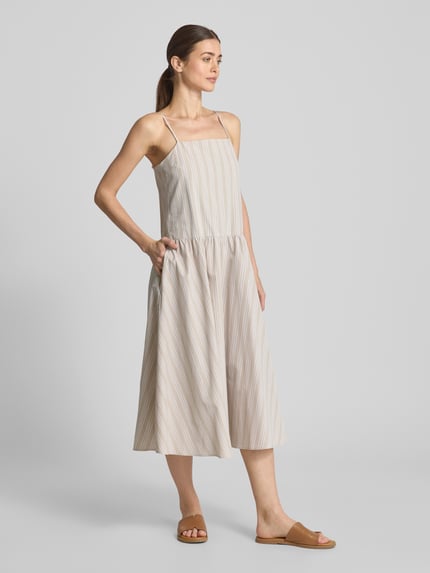 MM by Max Mara Knielange jurk in laagjeslook, model 'ETTORE' Zand - 1