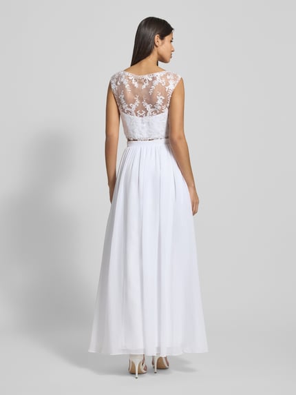 Laona Brautkleid mit floralem Spitzenbesatz Weiss 5