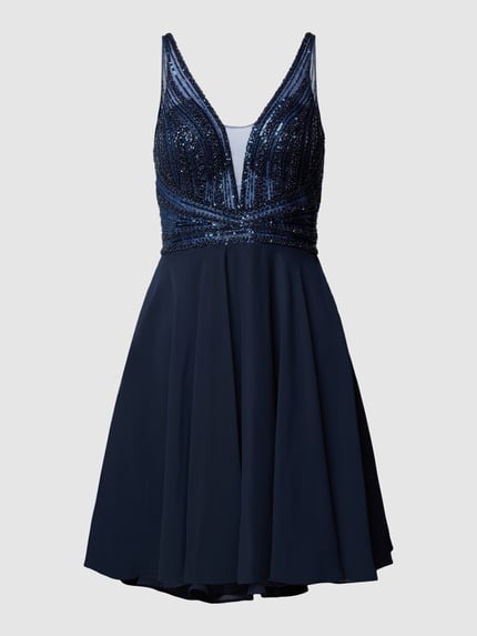 Hey Kyla Cocktailkleid mit Pailletten- und Perlenbesatz Dunkelblau 2