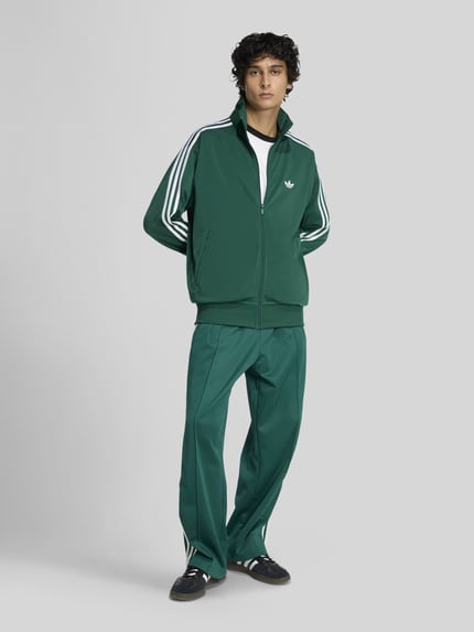 adidas Originals relaxed fit sweatjack met gestikt logo model 'FIREBIRD' Donkergroen - 1