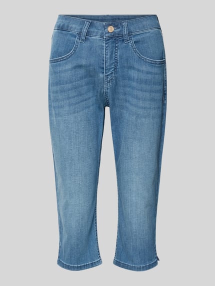 Produktfoto, Caprihose mit Eingrifftaschen von MAC, Denim-Optik, Slim-Fit, Baumwoll-Elasthan-Mix, Bundweite 38 cm, Innenbeinlänge 43 cm, Größe 36